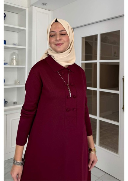 Laçin Triko Elbise Bordo fiyatları