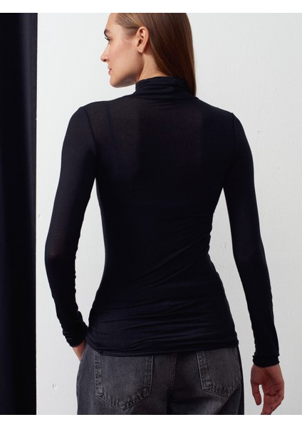 32277 Balıkçı Yaka Kaşmir Bluz-Siyah fiyatları