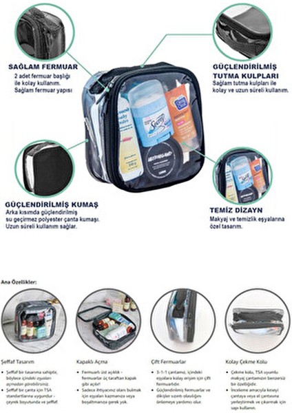 Tekli Şeffaf Seyahat Makyaj Çantası Polyester Şu Geçirmez Kumaş fırsatları