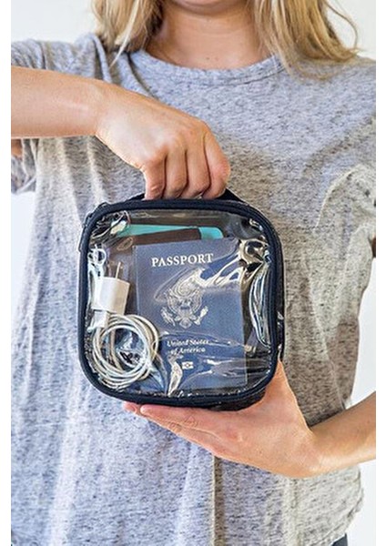 Tekli Şeffaf Seyahat Makyaj Çantası Polyester Şu Geçirmez Kumaş indirimleri