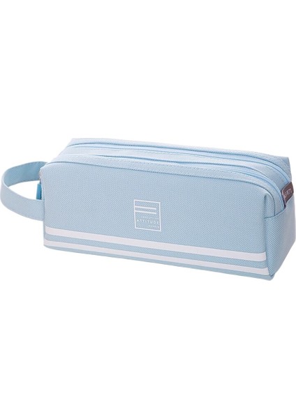 Büyük Kapasiteli Üç Katmanlı Kalem Kutusu Yüksek Değerli Basit Kalem Kutusu Ilkokul Öğrencileri Lise Ortaokul Erkek Çocukları Çok Işlevli Saplı Büyük Kare Kalem Kutusu [açık Mavi] (Yurt Dışından)