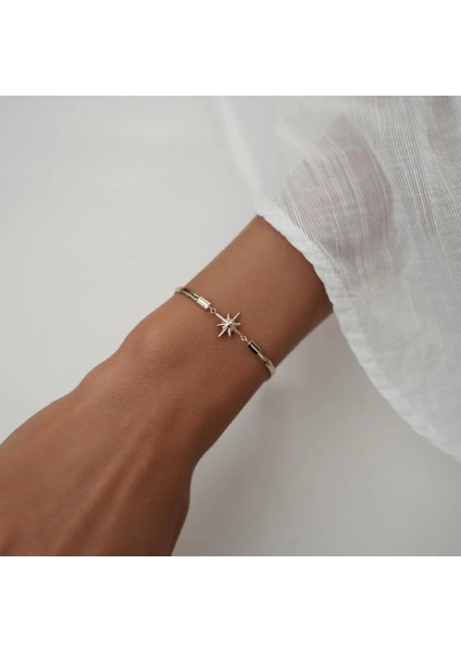 Yılan Zincirli Kutup Yıldızı Altın Bileklik