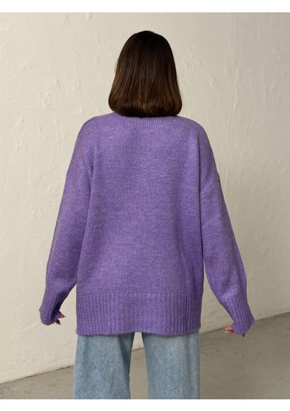Kadın Yumuşak Dokulu Bisiklet Yaka Oversize Basic Triko Kazak indirimleri
