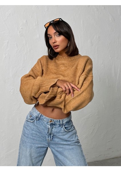 Kadın Yumuşak Dokulu Bisiklet Yaka Oversize Basic Triko Kazak fiyatları