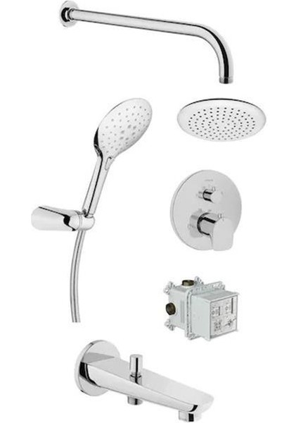 A49279 Root Round Ankastre Termostatik Duş Seti Shine 5 fırsatları