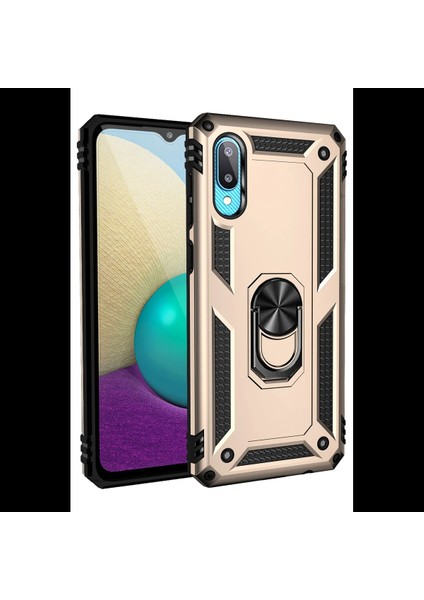 Samsung Galaxy A02 Kılıf Sofya Yüzüklü Silikon Kapak