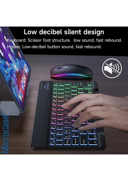 Rgb Tablet ve Telefonlar Için Türkçe Bluetooth Klavye ve Mouse Set - AL7815 Su Yeşili fırsatları