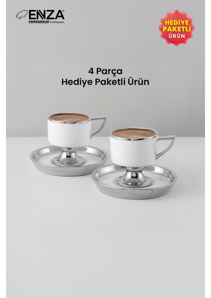 Doris 2'li Porselen Kahve Fincanı Takımı 90 ml Platin modelleri