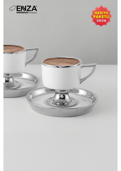 Doris 2'li Porselen Kahve Fincanı Takımı 90 ml Platin fırsatları