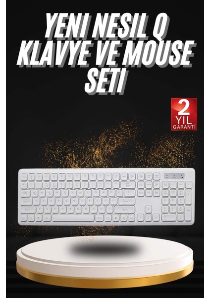 Ds-Derin Klavye Mouse Seti Sessiz Kablosuz Türkçe Tv Pc Uyumlu