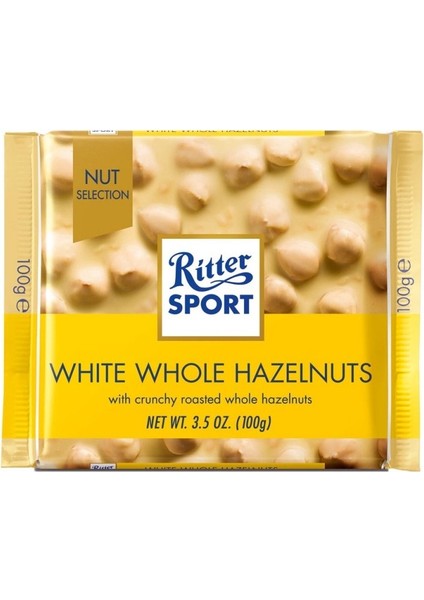 Sport White Whole Hazelnuts Bütün Fındıklı ve Çıtır Pirinçli Beyaz Çikolata 100 G