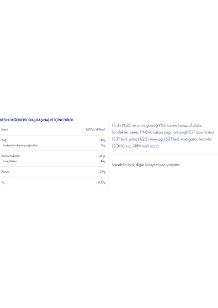 Sport White Whole Hazelnuts Bütün Fındıklı ve Çıtır Pirinçli Beyaz Çikolata 100 G fırsatları