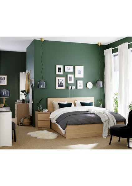 Çift Kişilik Baza, Ağartılmış Meşe Kaplama, 140X200 Cm, 2 Çekmeceli modelleri