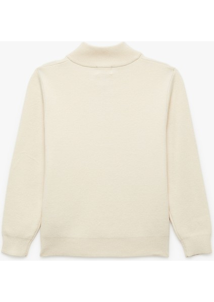 Yarım Fermuarlı Uzun Kollu Viskon Karışımlı Triko Kazak fiyatları