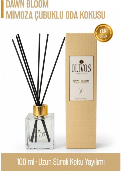 Dawn Bloom Mimoza Çubuklu Oda Kokusu 100 ml – Ferah ve Çiçeksi Uzun Süreli Koku Yayılımı