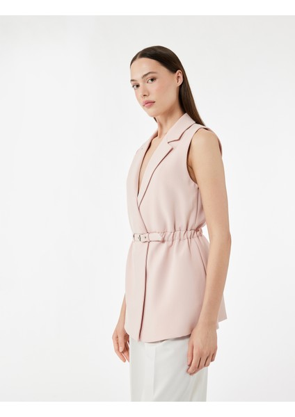 Kemerli Kruvaze Uzun Blazer Yelek fiyatları