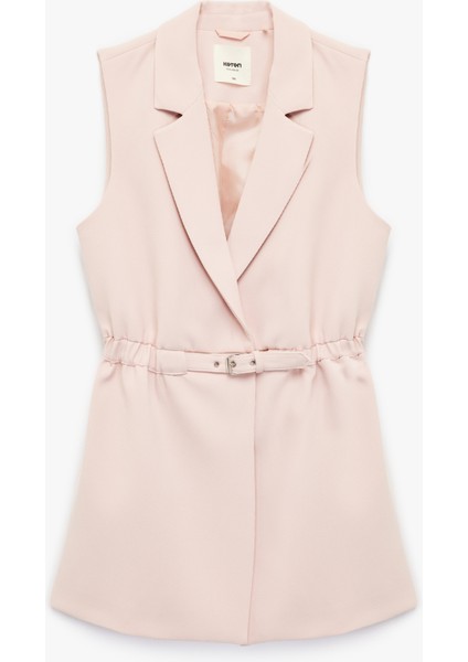 Kemerli Kruvaze Uzun Blazer Yelek modelleri