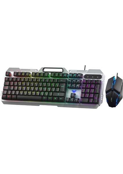 F2023 Gaming Türkçe Q Rainbow Membran 2400DPL Oyuncu Klavye Mouse Set