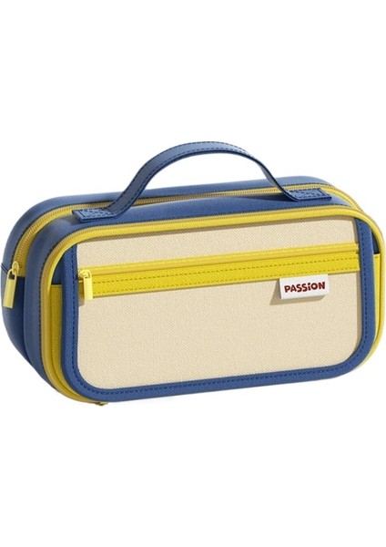 Kalem Çantası Büyük Kapasiteli Yeni Erkek Basit Retro Kir Tutmaz Kırtasiye Çantası Yüksek Değerli Saklama Çantası Ortaokul Öğrencisi Kırtasiye Sarı (Yurt Dışından)