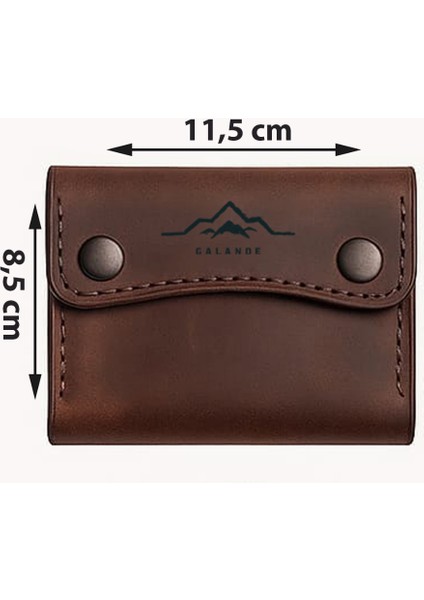 Hakiki Deri Çıtçıtlı Kartlık - Cüzdan 3 Bölmeli Minimalist Cüzdan (El Yapımı) fiyatları