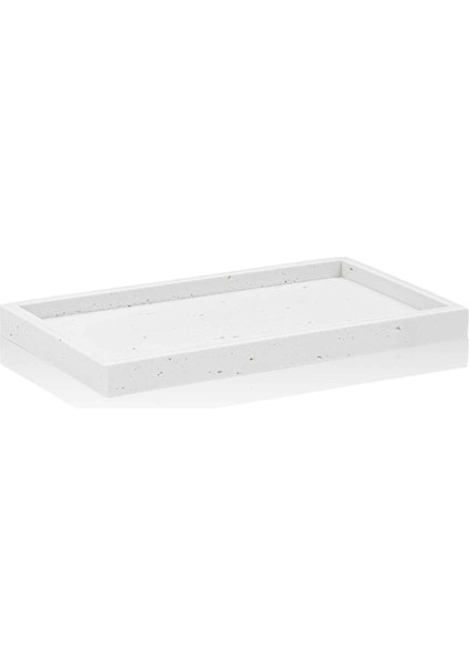 Travertine Banyo Tepsisi Beyaz 28X16X3 cm