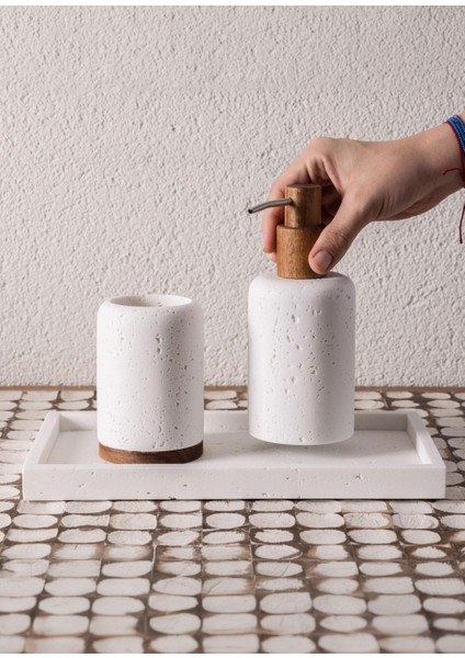 Travertine Banyo Tepsisi Beyaz 28X16X3 cm fırsatları