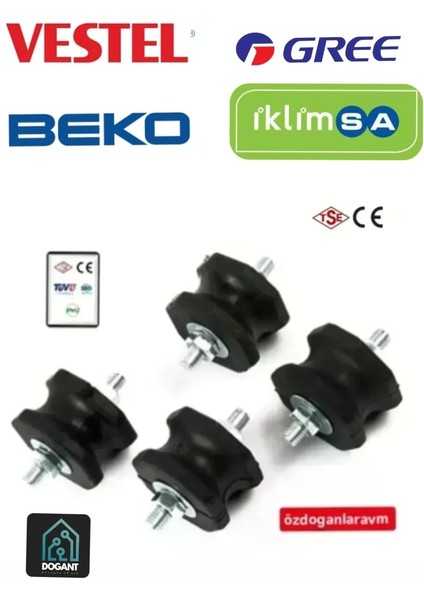 Btu Arası Titreşim Önleyici Klima Dış Ünite Takozu 4lü Set