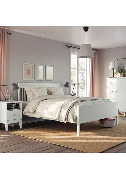 Çift Kişilik Karyola, Beyaz, 140X200 cm fırsatları