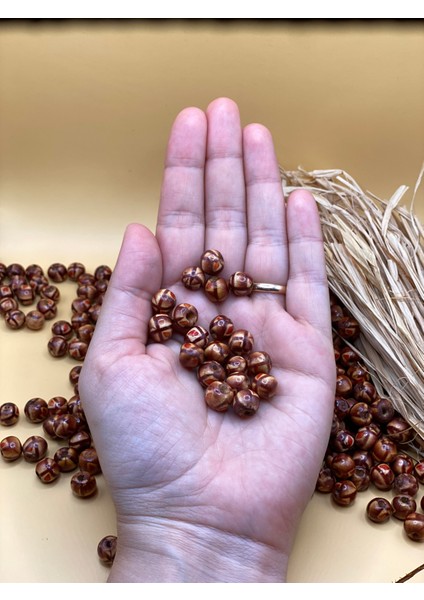 8 mm Desenli Ahşap Boncuk (25 Gram 110 Adet) Delik Çapı 2 mm Makrome Takı Bileklik Yuvarlak fiyatları