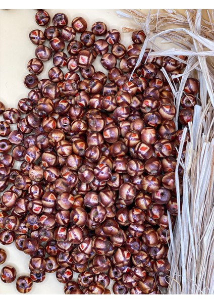 8 mm Desenli Ahşap Boncuk (25 Gram 110 Adet) Delik Çapı 2 mm Makrome Takı Bileklik Yuvarlak modelleri