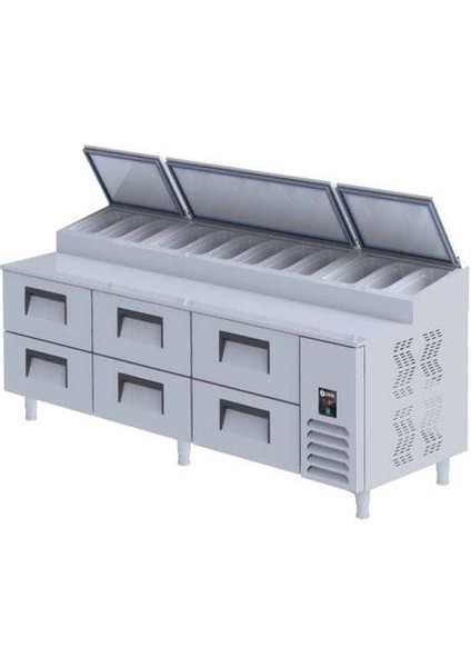 Pizza Hazırlık Buzdolabı Çekmeceli GN 2/1-200: 6 Adet modelleri