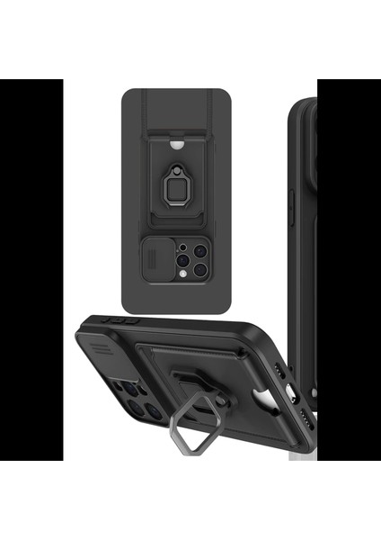 iPhone 15 Pro Kılıf Zuma Kartvizitli Yüzüklü Silikon