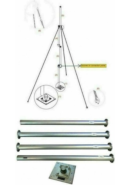 Istabreeze Direk Seti 4 Metre - Rüzgar Türbini Için 15 kg Taşıma Kapasiteli