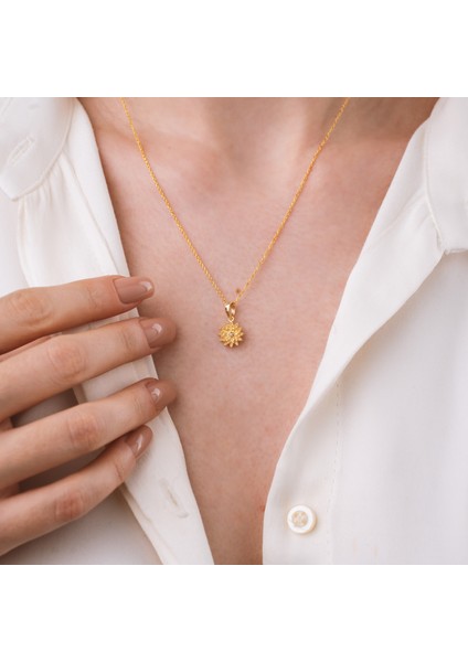 925 Ayar Gümüş Krizantem Çiçeği Kasım Ayı Minimal Doğum Taşı Kolyesi fiyatları