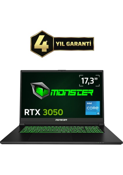 Abra A7 V15.3.4 Intel Core I5 13500H 16 GB Ram 1 Tb SSD 6 GB Rtx 3050 Freedos 17,3" Fhd 144 Hz Oyun Bilgisayarı