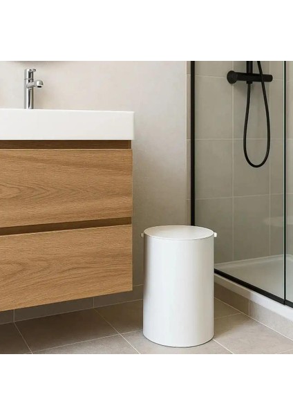Banyo Çöp Kovası Beyaz Renk 3lt (BA4013 033 Al7-Al7)
