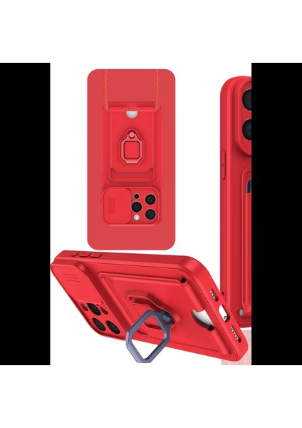 iPhone 15 Pro Kılıf Zuma Kartvizitli Yüzüklü Silikon