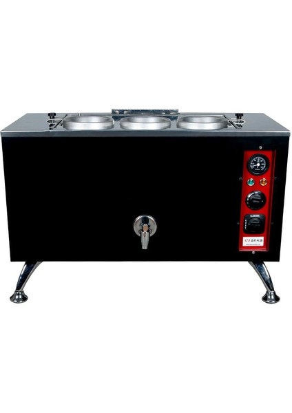 Pro Elektrikli Full Otomatik Çay Kazanı 3 Demlikli 30 Litre Siyah