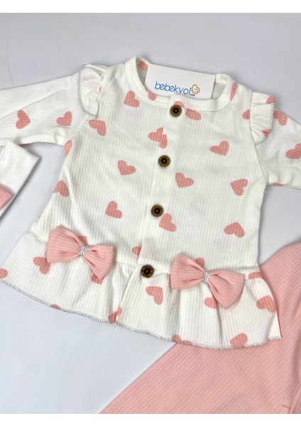 Kalp Temalı Düğmeli Bebek Takımı fırsatları