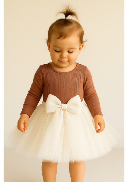 Kız Bebek Astarlı Önü Tokalı Beli Lastikli Kabarık Tütü Etek