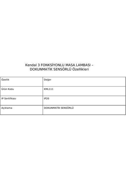 KML111 Dokunmatık Masa Lambası Cct (3 Renk Opsiyonlu) indirimleri