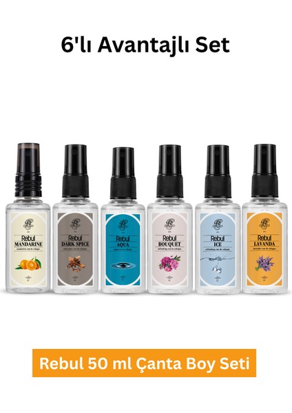 Dark + Bouquet + Aqua + Ice + Mandarine+ Lavanda Kolonya 50 ml