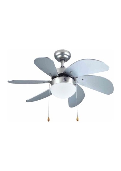 KCF282 60W Silver 6 Kanatlı Avizeli Tavan Vantilatörü