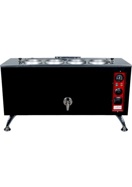 Pro Elektrikli Full Otomatik Çay Kazanı 4 Demlikli 40 Litre Siyah