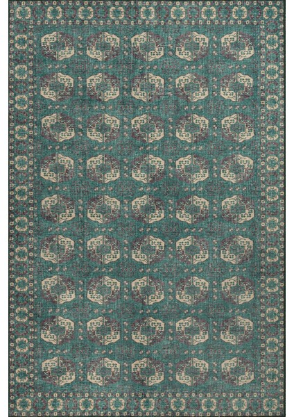 Relic Yeşil / Krem Vintage Dokulu Klasik Desenli Dokuma Tabanlı Şönil Halı Al 488 fiyatları