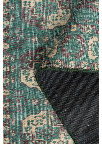 Relic Yeşil / Krem Vintage Dokulu Klasik Desenli Dokuma Tabanlı Şönil Halı Al 488 indirimleri