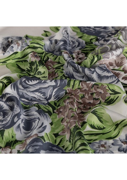 Ipekevi Saray Bahçesi Desenli Ipek Şal 02677-BEYAZ Gümüş modelleri