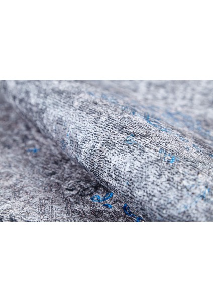 Ize Mavi Göbekli Etnik Modern Desenli Makinada Yıkanabilir Hav Toz Vermez Leke Tutmayan Kaymaz Taban Dijital Makine Baskı Salon Yolluk Mutfak Halı indirimleri