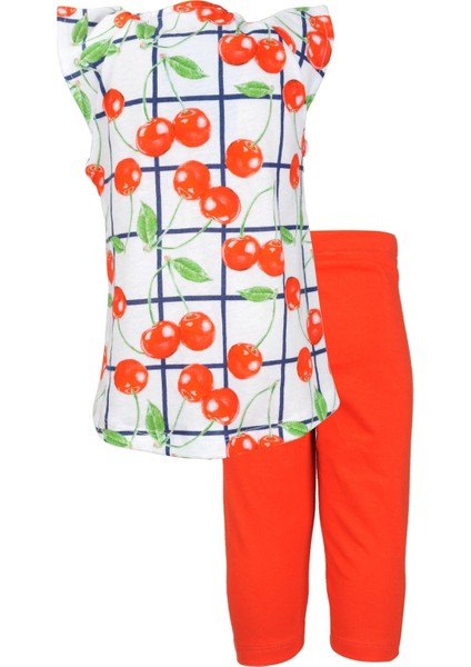 Kız Bebek Kırmızı Cherry Desenli T-Shirt ve Tayt Takım (9AY-4YAŞ) modelleri