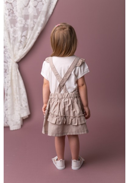 Kız Bebek Bej Love Pullu Jile ve T-Shirt Takım (9 Ay - 4 Yaş )